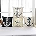 JWEK Fodera per Cuscino Set di 4 Divano Creativo Cuscino Cuscino in Lino Ancoraggio Nautico Cuscino per timone Cuscino in Lino e Cotone Navy Wind Car Soggiorno Camera da Letto Decorazione 45X45Cm
