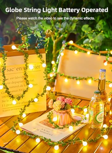 Brightown Fairy Lights, 8 Lighting Modes, 3.2M/10.5Ft 30 LEDs Ball Globe String Light Battery Operated, Decoration for Indoor Outdoor Lighting, Bedroom, Wedding, Party, Christmas, Tree (Warm White)