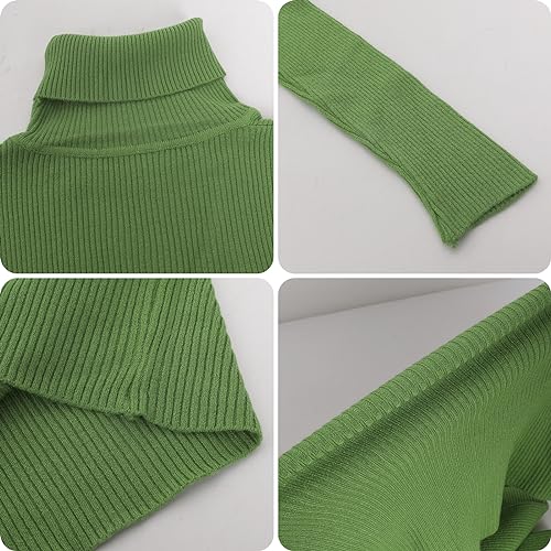 Image of TICIFEN Women Turtleneck Knit Sweaters Basic Casual Long Sleeve Shirts Slim Fit Thermal Underwear Tops Soft Rib Sweater Tee
