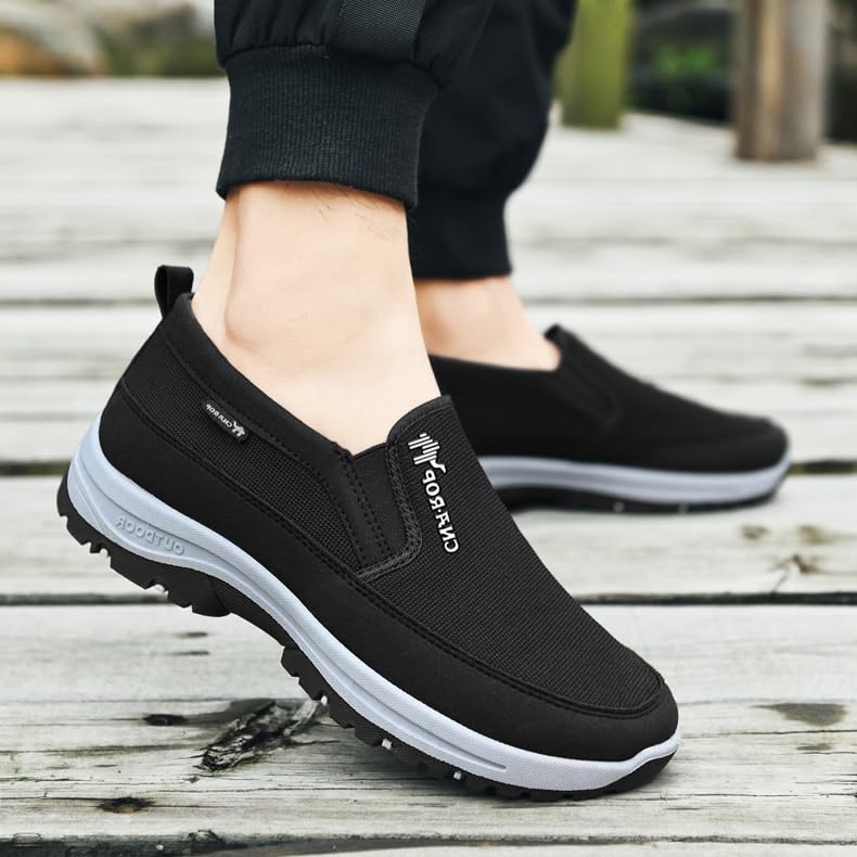 Men's Solid Color Slip-On Walking Shoes - Breathable, Durable & Comfortable for Outdoor & Daily Use2