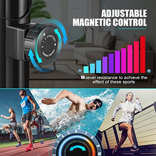 ANCHEER Foldable Elliptical Machine for Home Use, Elliptical Training Machines, Elliptical Exercise Machine with Large LCD Display, Adjustable 10 Level Magnetic Resistance, 390lb Capacity