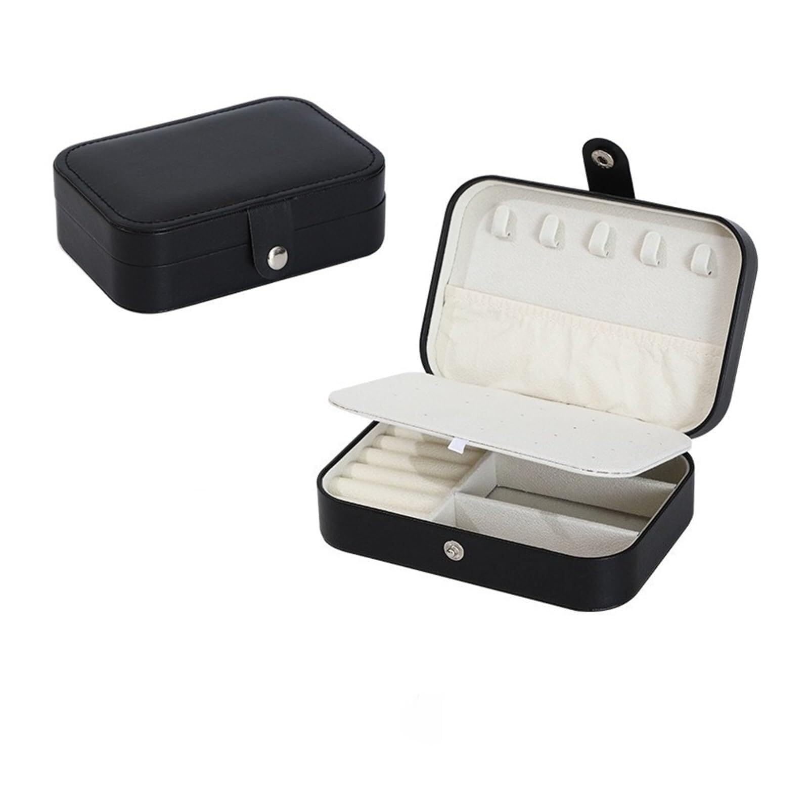 ZHAOQIN Jewellery Box Medium Jewelry Storage Box Simple Double-layer Exquisite Necklace Ring Packaging(Black)