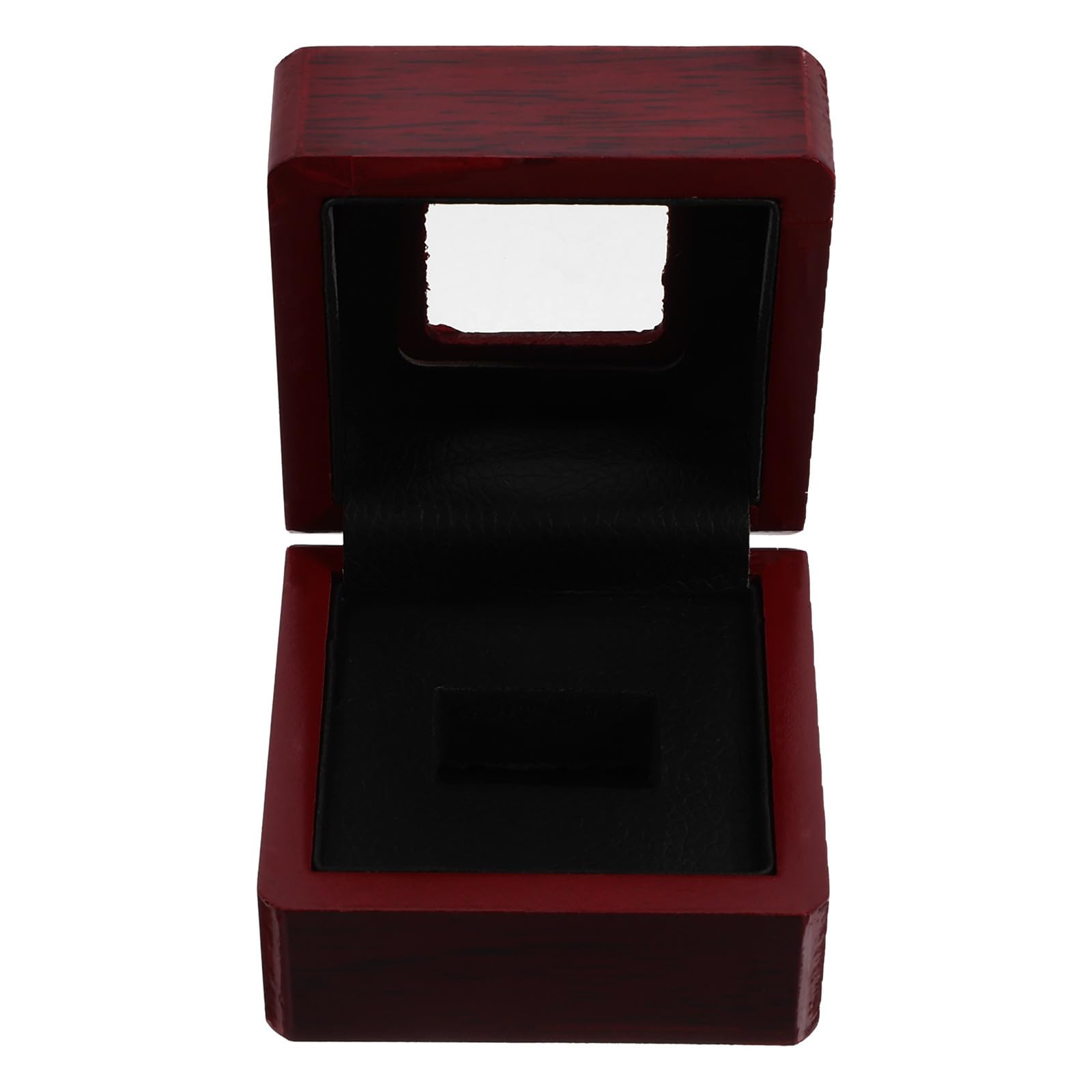 Zerodeko Champion Ring Display Case Wood Jewelry Box with Window Single Ring Holder Organizer and Trophy Storage