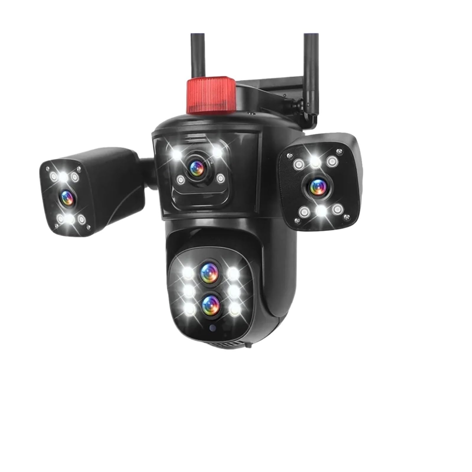 QDVOPHZA 10K 20MP Four Screens WiFi IP Camera Outdoor 10X Zoom 360°View PTZ Cam AI Tracking CCTV Video Surveillance Security Camera(A/U,10K 10XZoom Add 128G)