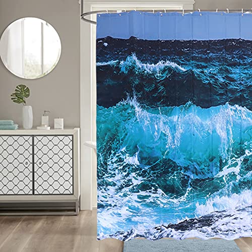 Rideau de douche imperméable Cocoarm 150x180 cm en polyester pongé avec 12 crochets - 4