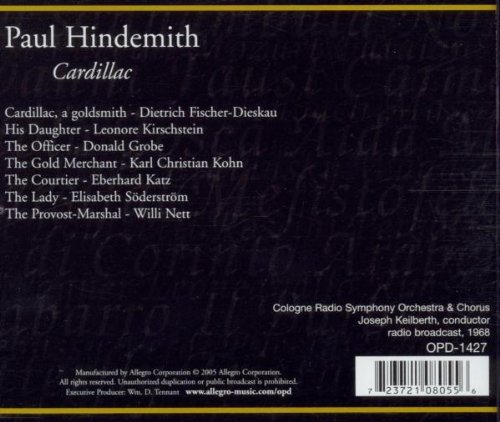 Hindemith Cardillac Fischer-Dieskau Kirschstein Keilberth