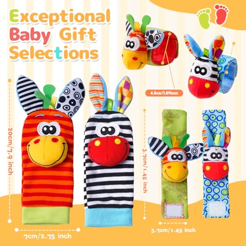 PHEZAPA Baby Toys 0-6 Months, Infant Rattle Socks, Wrist Hand & Foot Finder Socks Set,Soft Newborn Sensory Toys,Infant rattles for Babies 0 3 6 Months,Girl Boy Shower Gifts 6-12 Months - image 7