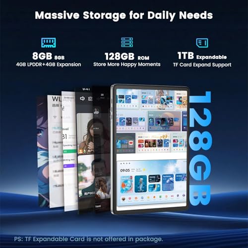 Image of Azeyou Android Tablet 10 Inch, Octa-Core, 8GB+128GB WiFi 6