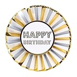 Talking Tables Happy Birthday Badge mit glänzendem Golddesign für Mädchen oder Jungen, Erwachsene, Pin Dekoration Award Button