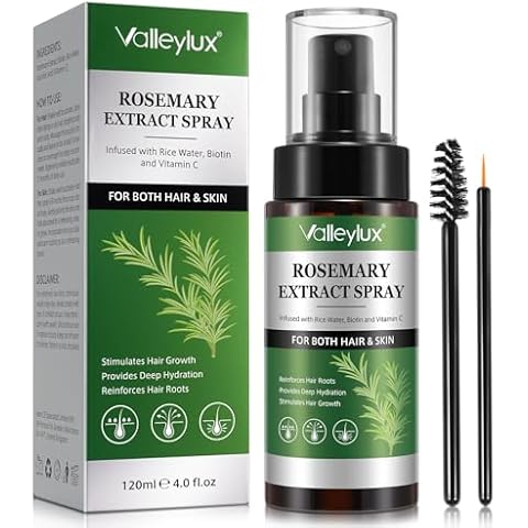 Rosemary Water Spray for Hair Growth,Rosemary Spray for Hair Growth,Rosemary Oil and Rice Water Hair Growth Spray,Serum with Biotin,Keratin,Vitamin C,Strengthen, Moisturize, Thicken,Hair Care,4 fl oz Cover