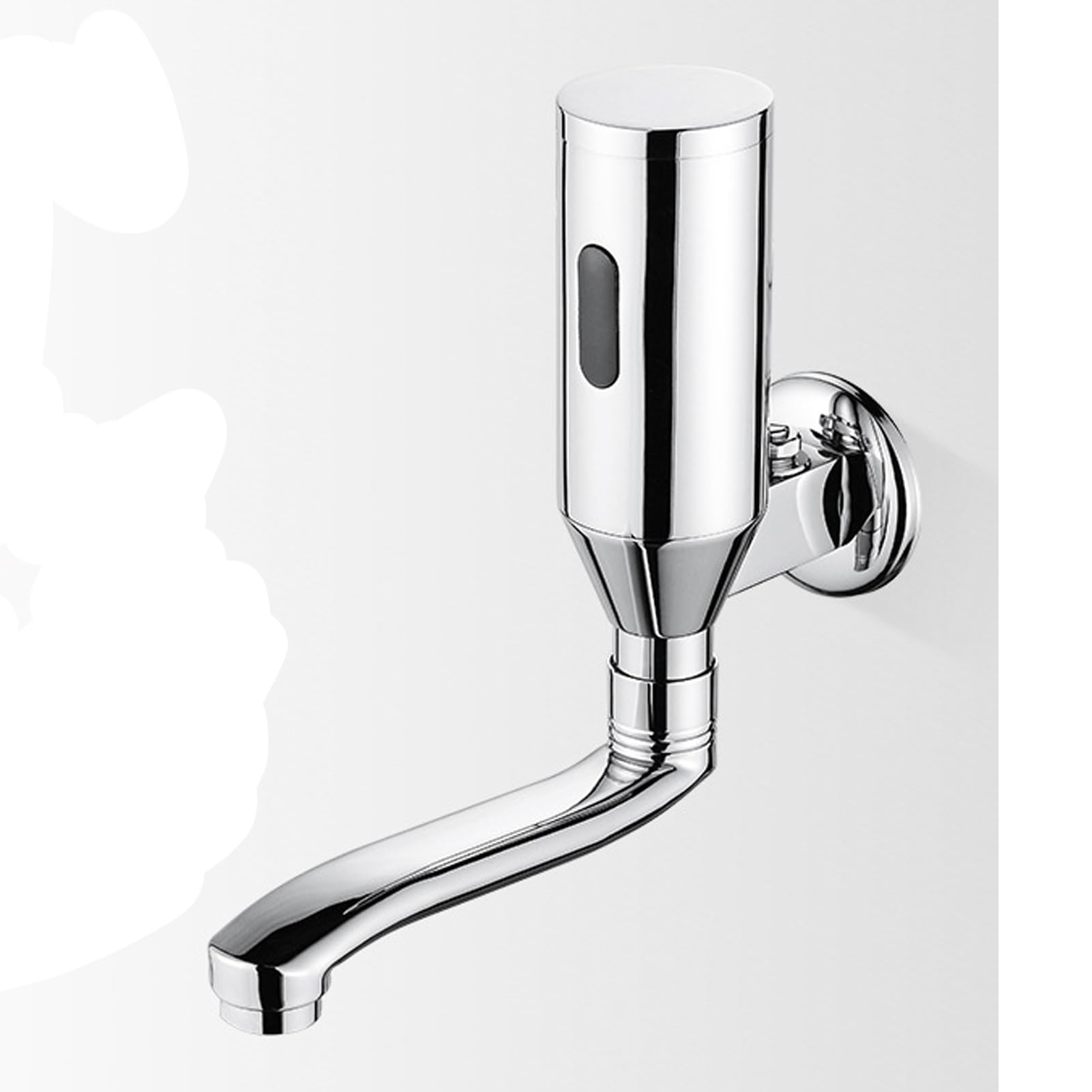 Wall Mount Bathroom DC Powered Touchless Sensor Faucet, Single Cold Automatic Intelligent Sensor, Basin Faucet, 360° Adjustable Water Outlet, Home, Commercial(Thickened)