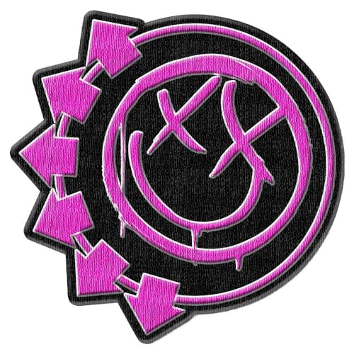 Blink 182 Patch Pink Neon Six Arrows Band Logo Official Black 105 X 75Mm Size Accessory Size