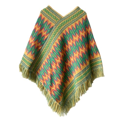 Image of Women's V Neck Poncho Soft Cape Fashion Off The Shoulder Knit Sweater Spring Loose Convertible Knitwear
