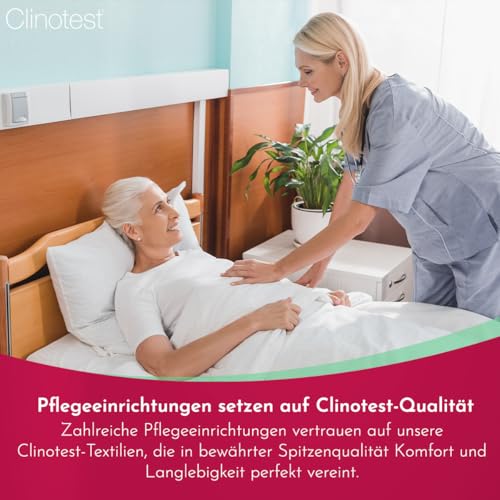 Clinotest Patientenhemd für Erwachsene - 95 Grad waschbares, kochfestes OP Hemd ohne Einlaufen, Unisex Pflegehemd hinten offen, Krankenhaushemd ideal für Kliniken & Pflegeeinrichtungen - 110cm lang