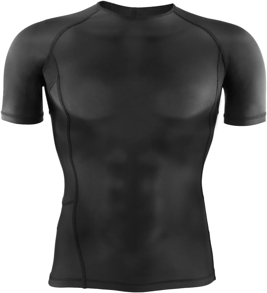 YAHA Men’s Compression T Shirt Short Sleeve - Black (S)
