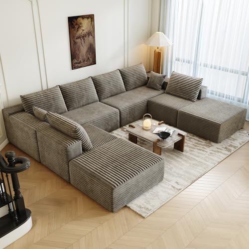 139.4" Modular Sectional Sofa Couch, Oversized U-Shaped Minimalist Couches with