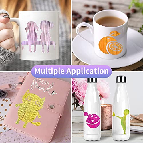 Image of Lya Vinyl Permanent Adhesive Vinyl Bundle 10 Pack Brushed Self Adhesive Vinyl, Sheets for Home Decoration,Mug, Cup, Windows, Ceramics, Party Decoration