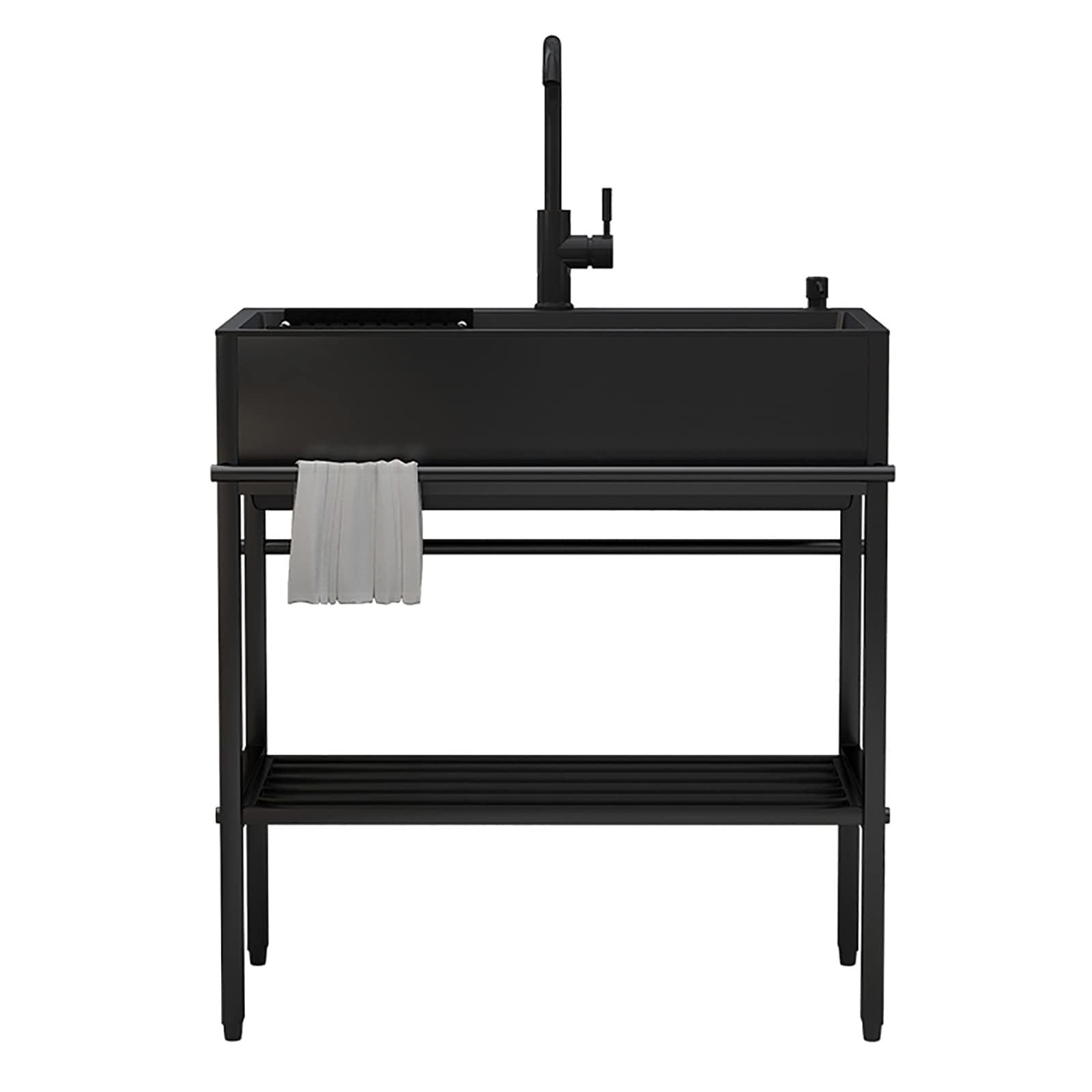 Évier de cuisine commercial inox avec robinet extractible eau chaude froide