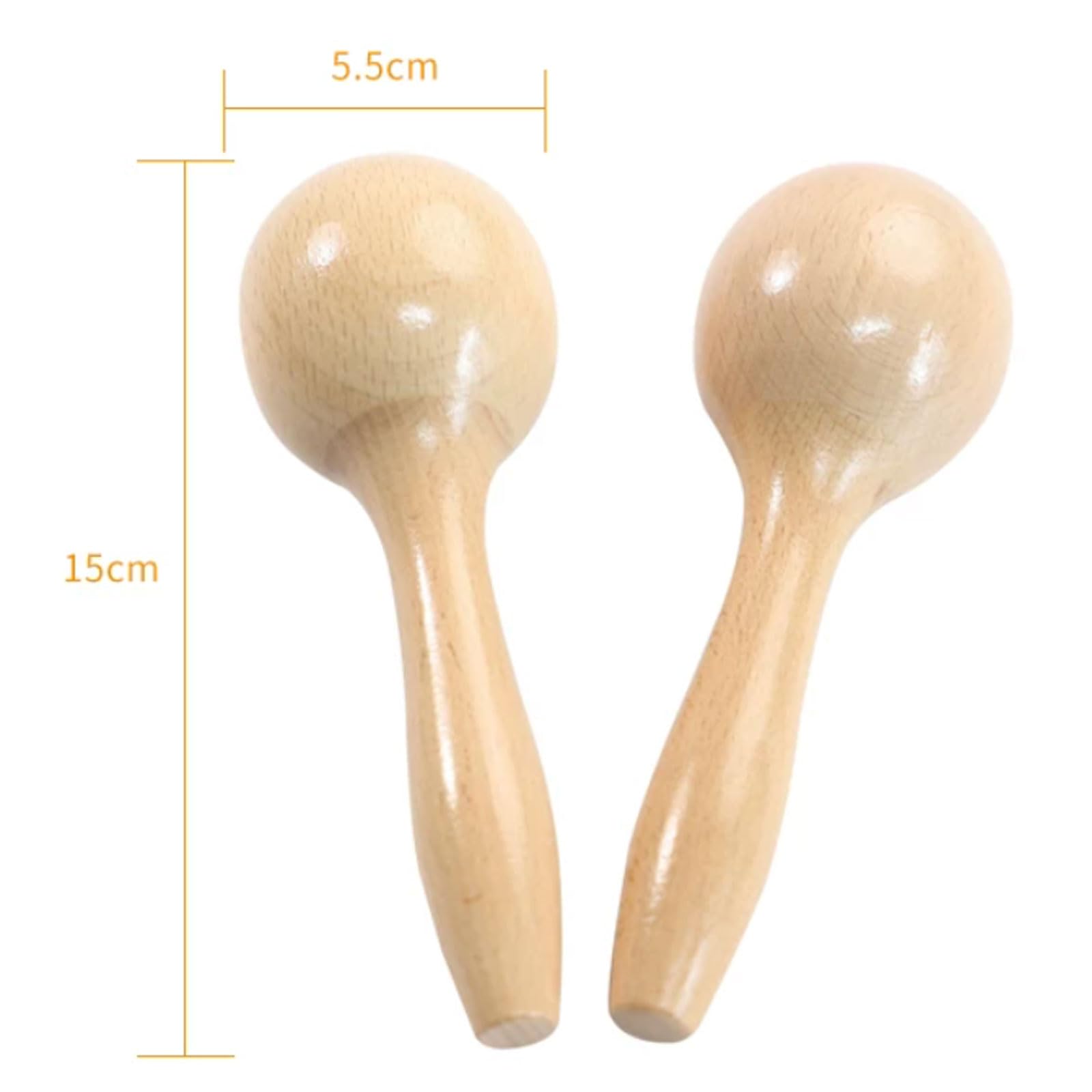 Maracas in Legno Montessori, sonagli per Bambini in Legno Naturale, Giocattoli da agitare, Giocattoli per afferrare per Neonati, Strumenti a percussione Orff