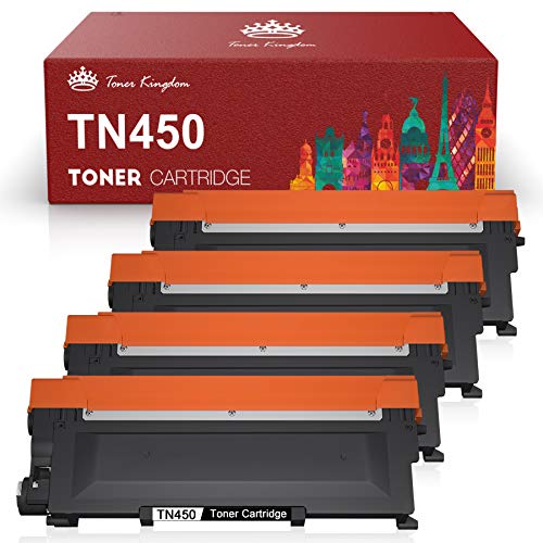 Toner Kingdom Compatible Toner Cartridge Replacement for Brother TN450 TN-450 TN420 TN-420 for HL-2240 HL-2270DW HL-2280DW MFC-7360N DCP-7065DN MFC7860DW Intellifax 2840 2940 Printer (4 Black)
