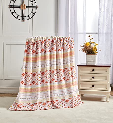 Image of Elegant Comfort Lightweight Printed Throw Blanket- All Season, Ultra Soft, Cozy and Plush- Decorative Throw Blankets, Perfect for Lounging, 50 x 70 inches, Nayati Printed, Throw Blanket