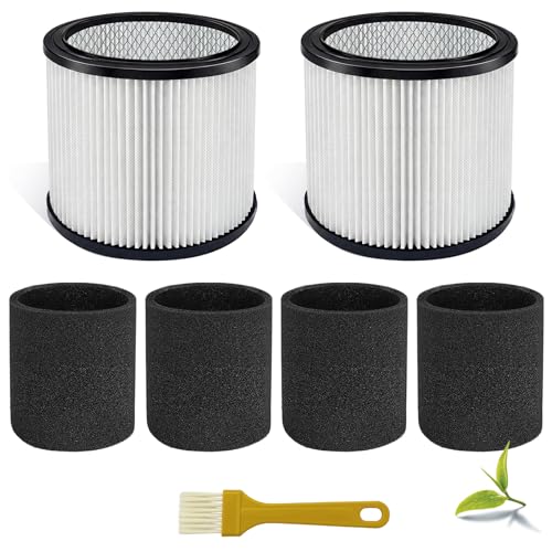 LVJUSEN 08-2501 Repalcement Cartridge Filter fits Most Stanley/Hart 5-18 Gallon Wet Dry Shop Vacuum Accessories/Parts for Sl18115/ Sl18115P/ Sl18116/ Sl18116P/ Sl18117/ Sl18191P Vacuum- 2Pack