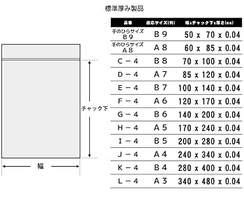 A3! まとめ売り 楽天市場】ミツワ (A3用紙入る)チャック付きポリ袋L-4サイズ
