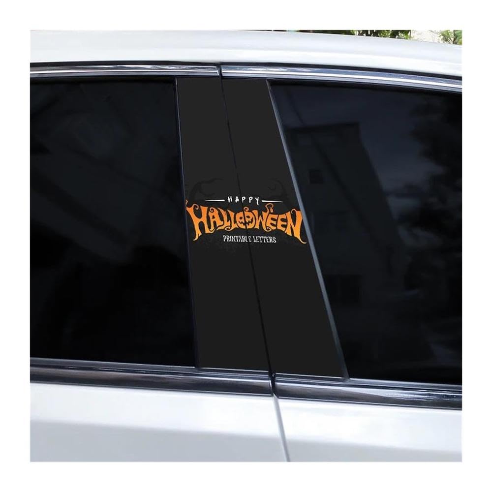Body Parts 2pcs Halloween in English Car Center Column Sticker DIY Car B-Pillar Decorative Decals(K)