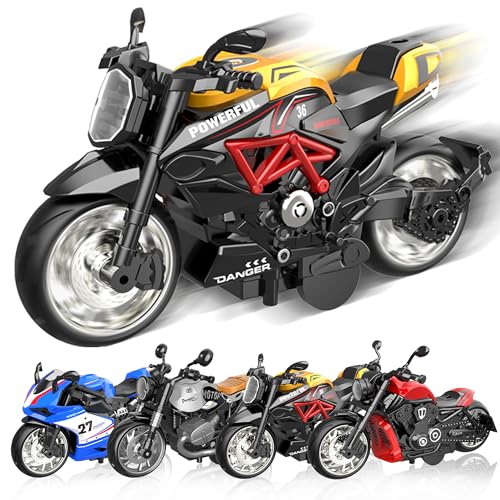 Alloy Metal Diecast Motorcycle Model Toy Set, 4 Pack of