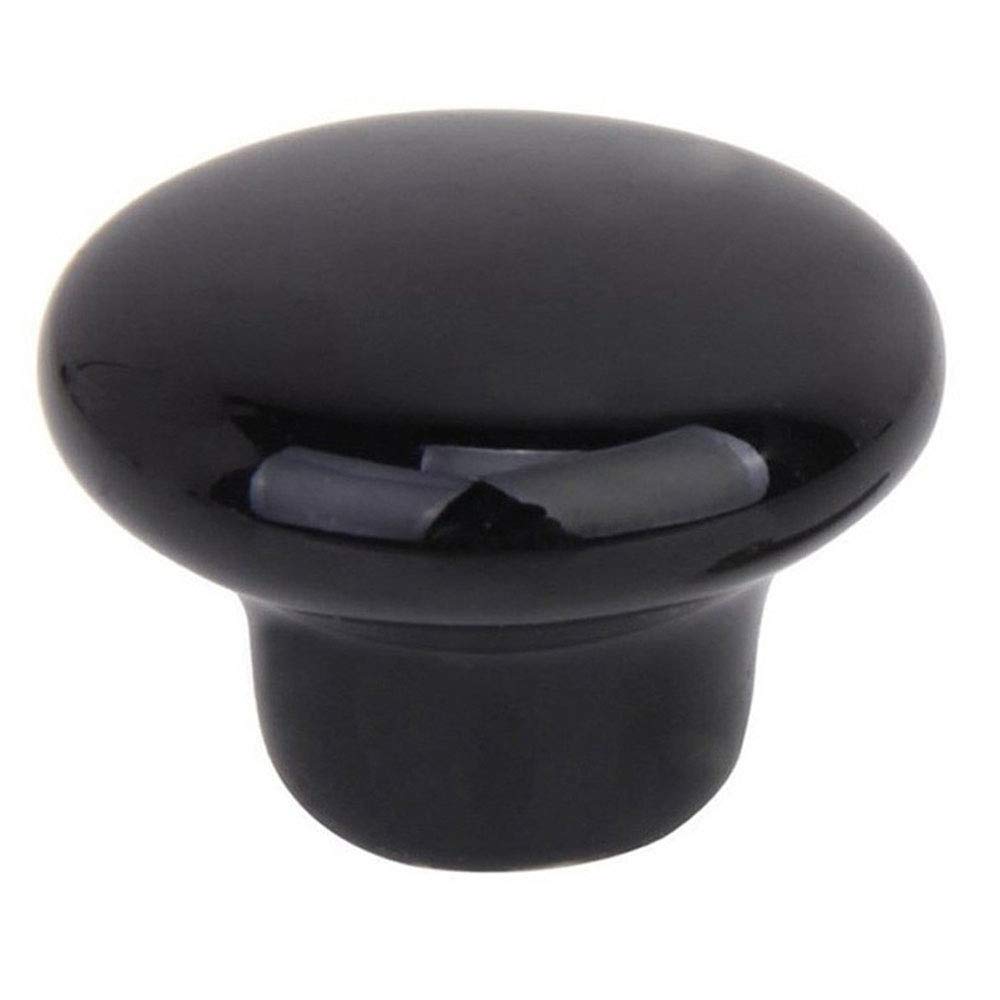JYABSLNAJ 2pcs Handmade Hand-Painted Ceramic Door Knob Handle Pull- Decor Pull Knobs for Cupboard/Cabinet/Wardrobe/Drawer/Bathroom(Black)