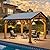 YITAHOME 10x12FT Wood Gazebo Outdoor Hardtop Spruce Frame Canopy with Galvanized Steel Top Pavilion Gable Roof for Lawn, Garden and Balcony
