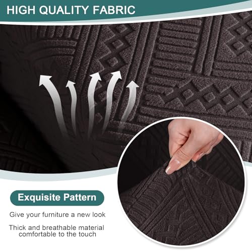 Image of Ruaozz Recliner Sofa Covers Recliner Chair Covers Extra Wide Loveseat Recliner Slipcovers with Pockets Washable Furniture Protector with Elastic Bottom (2 Seater-X Large, Chocolate)