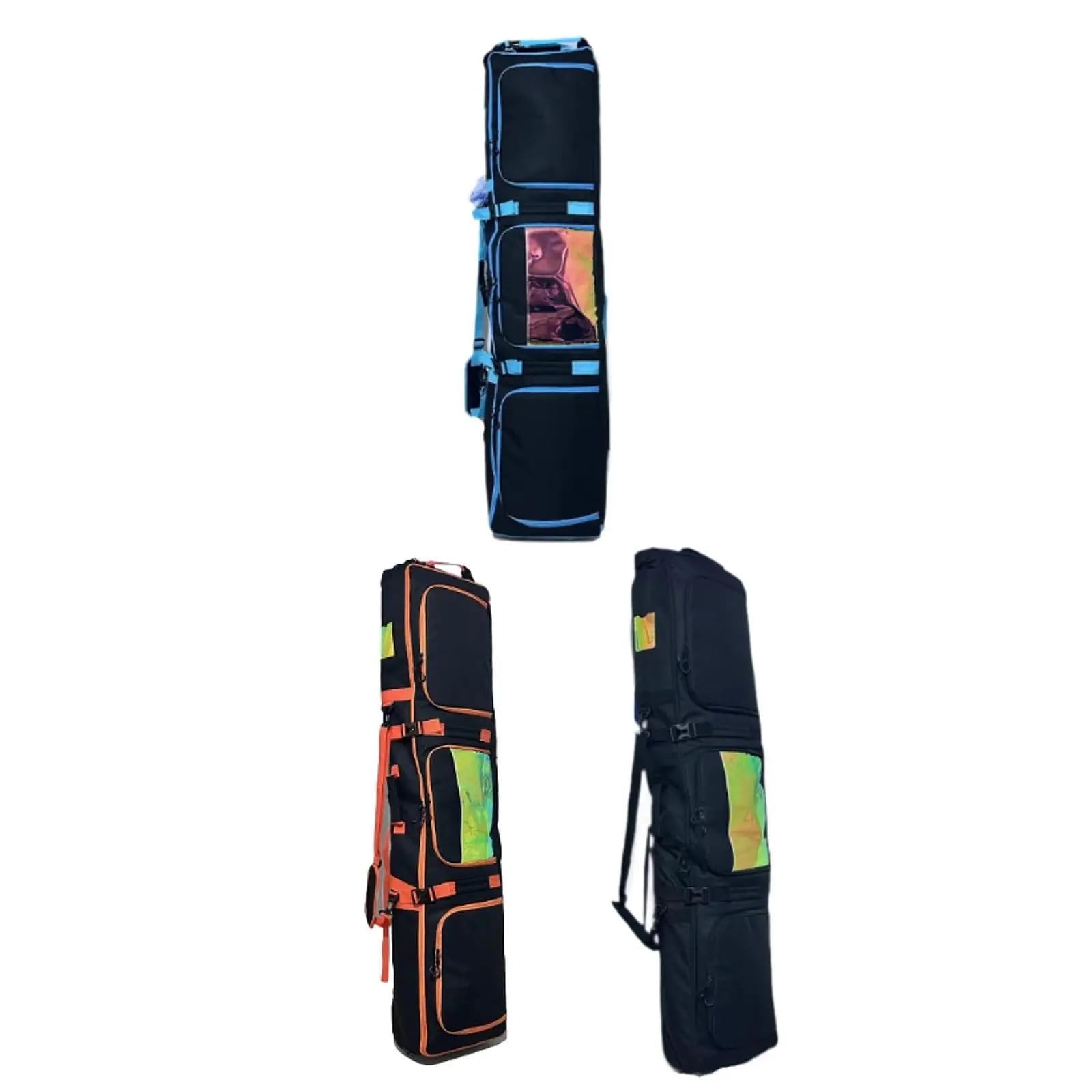 Skitasche Skitasche, Snowboardtasche mit Rollen, längenverstellbar, mit Griff für Flugreisen Ski Board Bag(Black Blue)