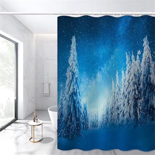Oujkeef YL-223 Winterlandschaft Duschvorhang-Set 12-teilig
