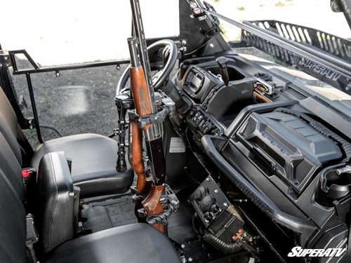 SuperATV Can-Am Defender Floor-Mounted Dual Long Gun Holder | Adjustable, Easy-Install Firearms Rack for Hunting & Transport - Thumbnail 7