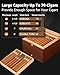 Flauno Cigar Humidor with Lock, Air Circulation System, up to 70 Cigars, Spanish Cedar Wood, Accurate Digital Hygrometer, Drawer, Humidifier, Divider, Gift for Cigar Lovers