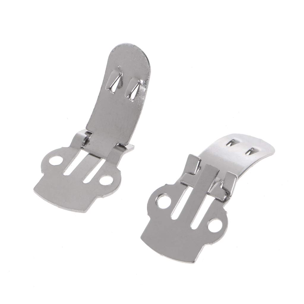 Baiyao Pack of 10 Metal Shoe Clips Buckle, Stainless Steel Blank Shoe Clips, DIY Craft Accessories, Silver, 24 x 14 mm, silver