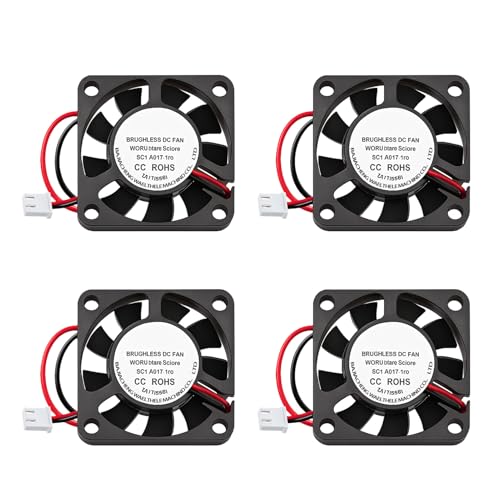 4 Stück Lüfter 40mm DC 12V 0 1A DC Leise 4010 Lüfter 40 × 40 × 10mm mit 28cm Kabel Kühlkörperlüfter für 3D-Drucker DVR kleine Haushaltsgeräte Reparatur Ersatz