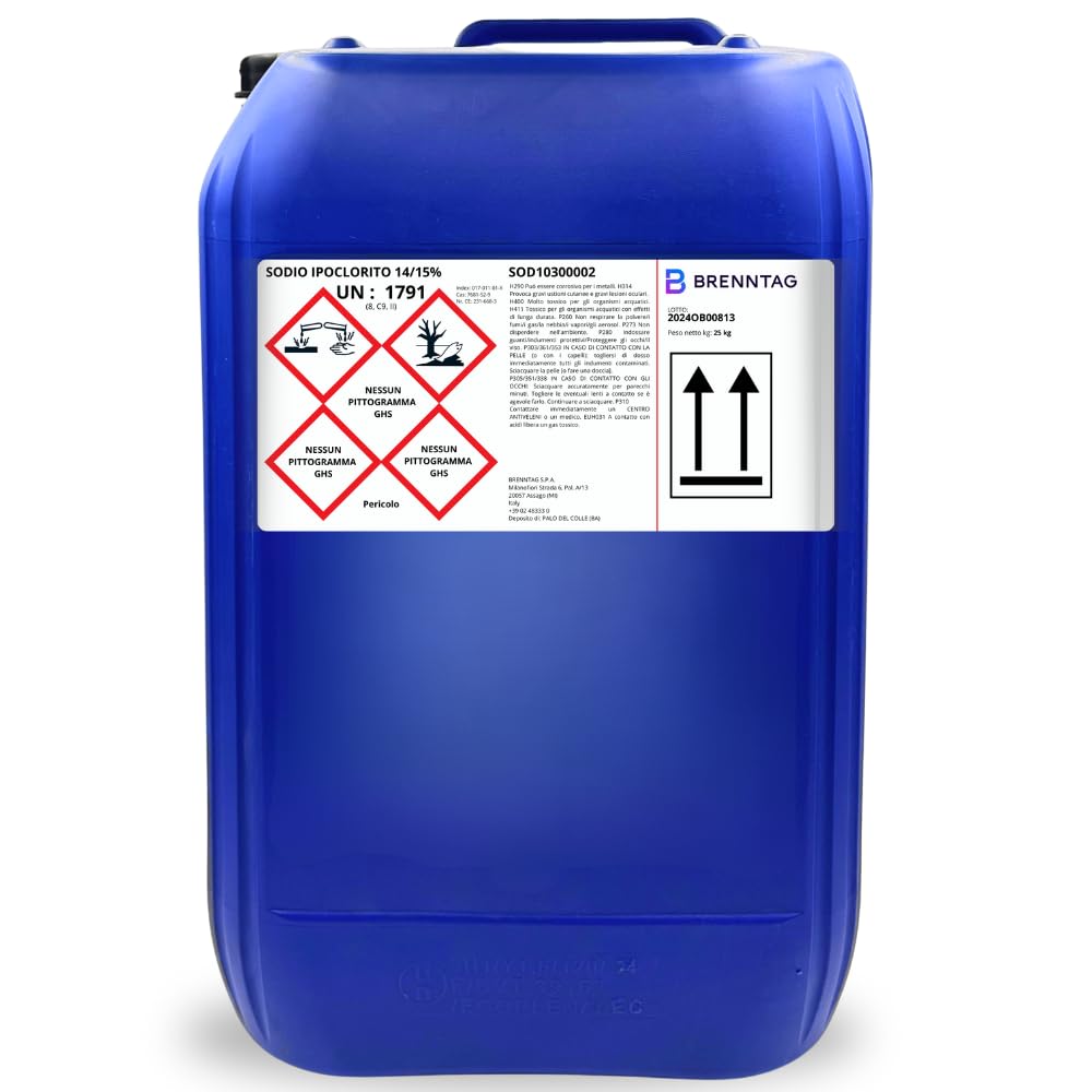 CLORO LIQUIDO Ipoclorito di sodio per piscina 14/15% kg 25