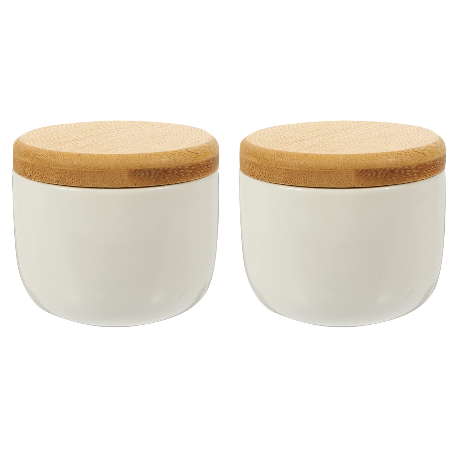 XYIANG 2pcs Lid Ceramic Jar Glass Jars Kitchen Canisters Kitchen Decor Snack Can Nuts Storage Jar Food Containers with Lids Cereal White Ceramics Simple Travel Tea Rack