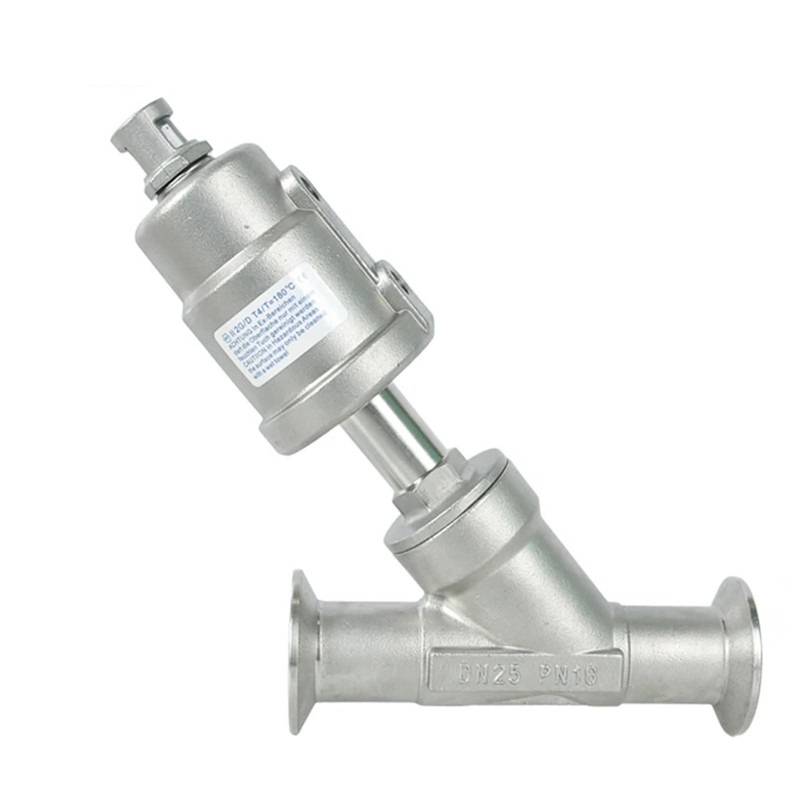 1/2" 3/4" 1 Zoll 304 Edelstahl Pneumatisches Schnellinstallations-Eckventil 16bar Eckventil PTFE-Dichtung(Double Acting,1/2 inch)