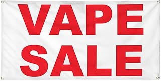 Vinyl Banner Multiple Sizes Vape Sale Red Business Outdoor Weatherproof Industrial Yard Signs 6 Grommets 36x72Inches