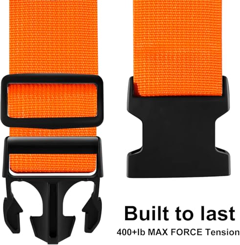 Image of Luggage Straps for Suitcases TSA Approved-2 Pack Bright Personalized Luggage Belt Strap for Suitcase /Carry On Bag Luggage Accessories for Travel (Neon Orange)