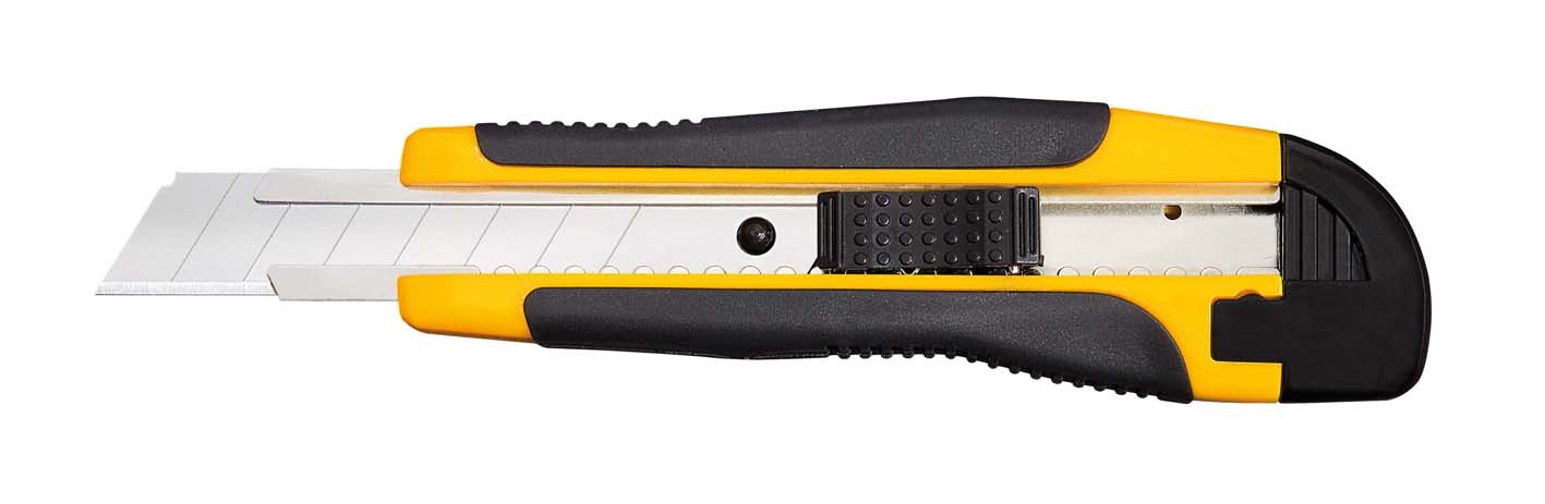 Wedo 78618 tous les Guide lame de cutter rond, en métal noir/jaune 18 mm