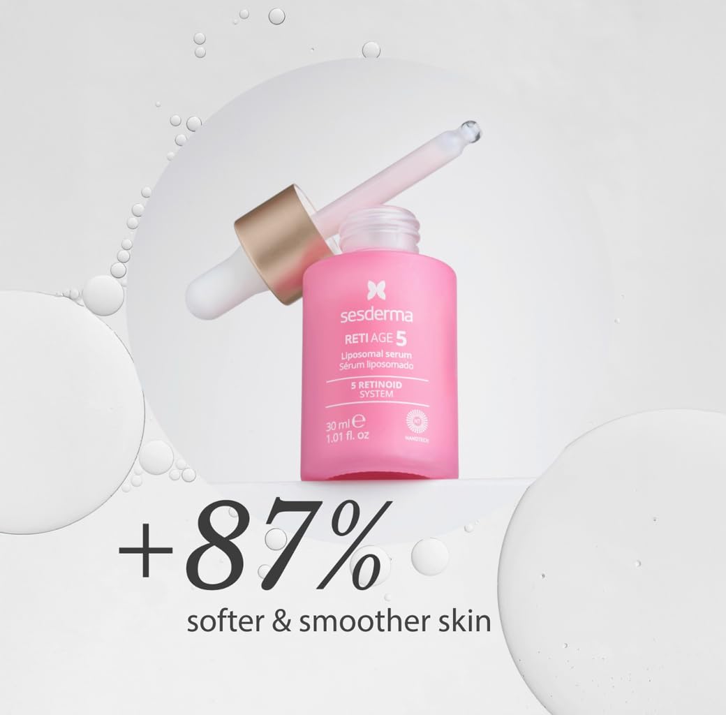 Sesderma RETI AGE 5 Serum 1.0 fl oz | Advanced Age-defying Liposomal Serum with 5 Encapsulated Retinoids, Peptides, Hyaluronic Acid & Barrier-Boosting Support | Smooths Wrinkles, Firms & Hydrates