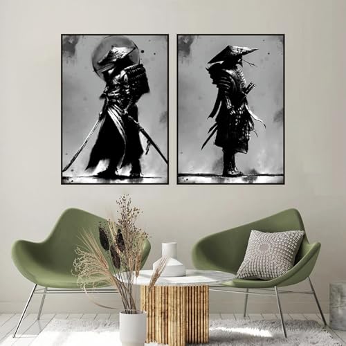 Décoration samouraï japonais : grand tableau Bushido moderne sans cadre