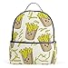 Mochila escolar de lona, diseño de patatas fritas con dibujos animados, gran capacidad, para niños, niñas, niños y estudiantes, de 3 a 9 años