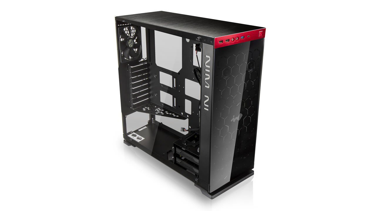 InWin 805 Red Tempered Glass Compact ATX Mid-Tower Computer Case (CF05)