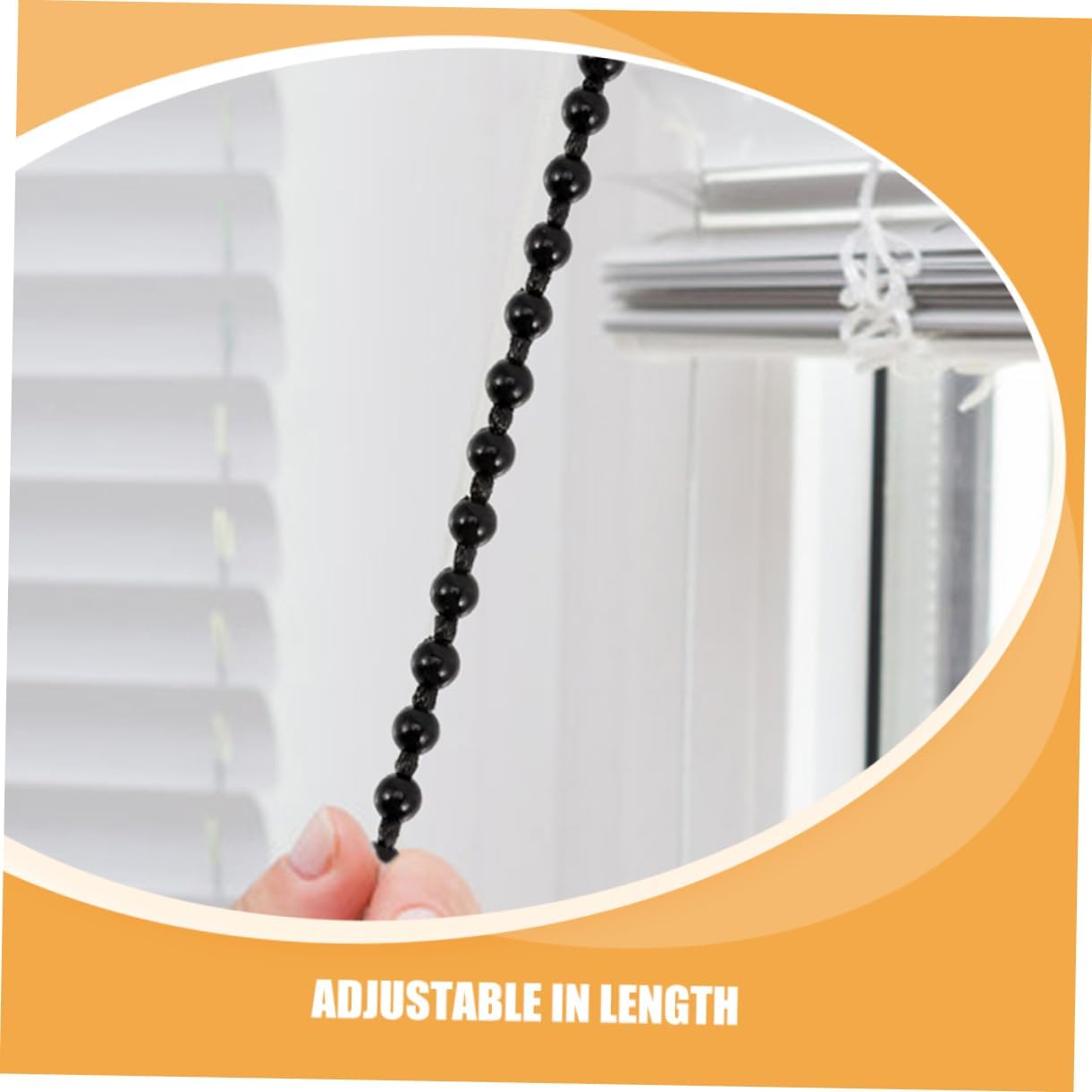 Luxshiny 1Set Beaded Chain Cord for Roller Blinds DIY Curtain Rope with Connectors Easy Installation for Roman Shades Vertical Blinds and Window Treatments