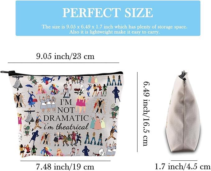 GJTIM Musical Gift Theatre Bag I'm Not Dramatic I'm Theatrical Musical Theatre Gift Zipper Pouch - Image 2